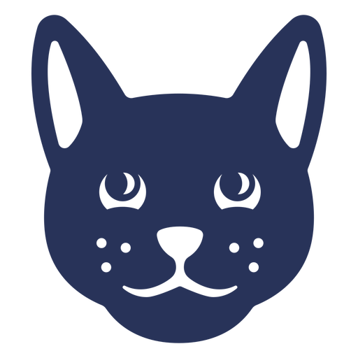 Happy cat face cut-out PNG Design