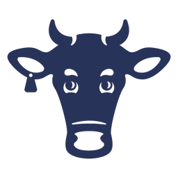 Frontal Cow Head Silhouette PNG Design Transparent PNG