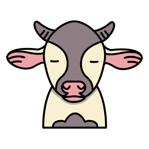 Cow calf head stroke PNG Design