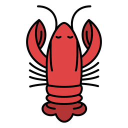 Red Lobster Stroke Element Transparent PNG