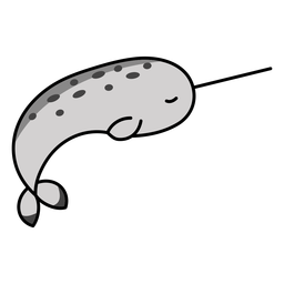 Sleeping cute stroke narwhal  Transparent PNG