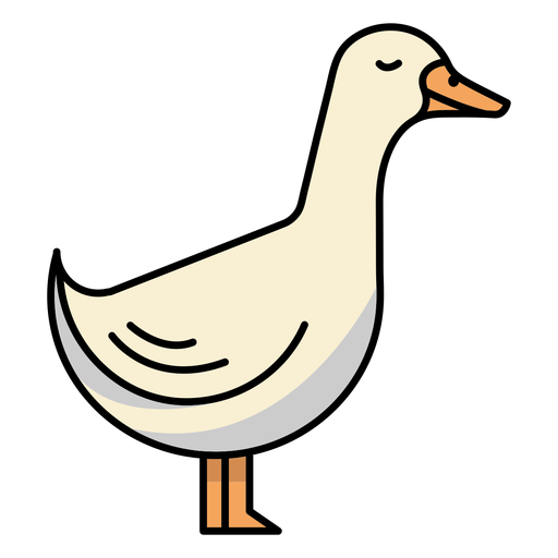 Semi flat sideways stroke goose duck  PNG Design