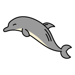 Cute flat sideways dolphin PNG Design Transparent PNG