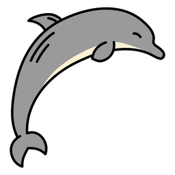 Sideways flat dolphin PNG Design