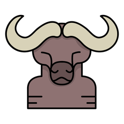 Semi flat frontal american buffalo head Transparent PNG