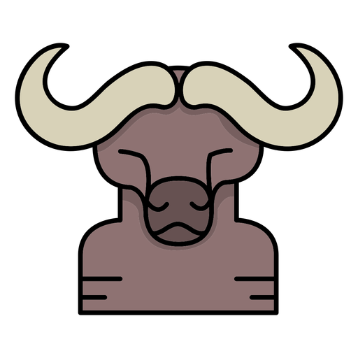 Semi flat frontal american buffalo head PNG Design