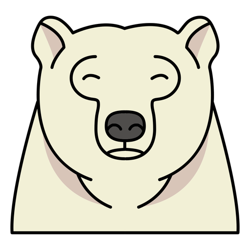Polar bear color stroke head PNG Design