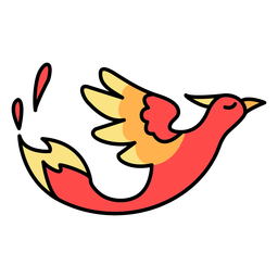 Flying profile phoenix bird color stroke  PNG Design Transparent PNG