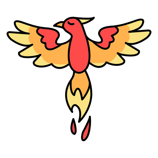 Simple phoenix bird color stroke  PNG Design