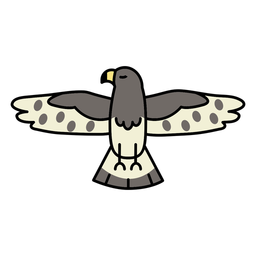 Spreaded wings color stroke hawk PNG Design