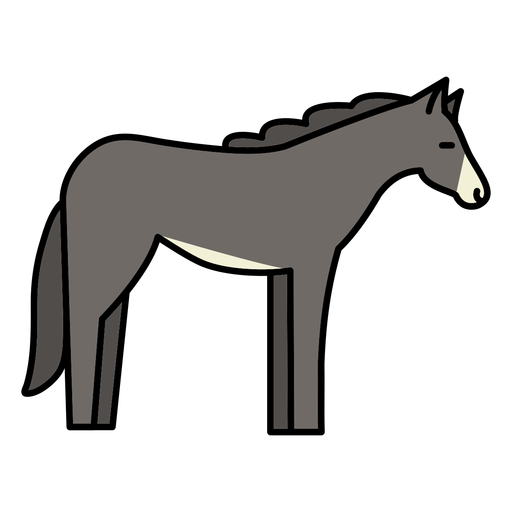 Color stroke simple horse profile PNG Design