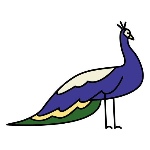 Simple color stroke peacock profile