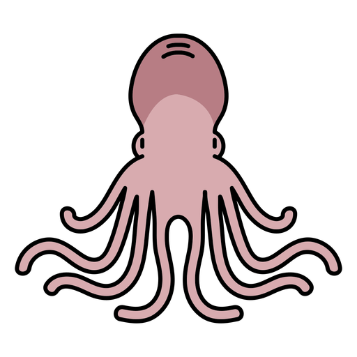 Frontal simple octopus color stroke PNG Design