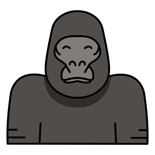 Simple color stroke gorilla head 