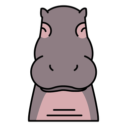 Happy hippopotamus head  PNG Design