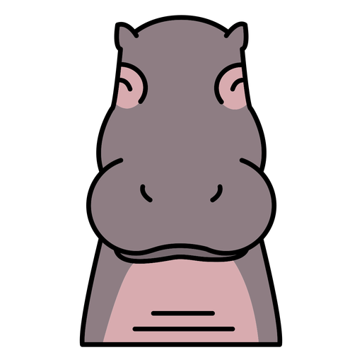 Happy hippopotamus head  PNG Design