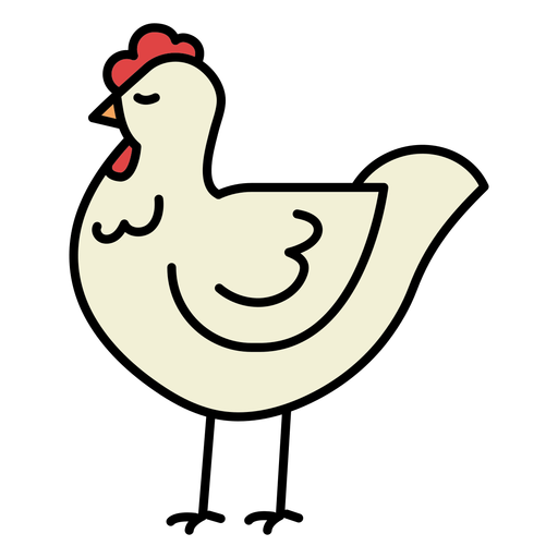 Chicken farm animal side-view PNG Design