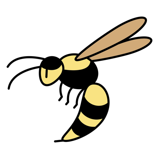 Color stroke flying profile wasp PNG Design