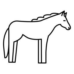 Horse side-view line art PNG Design