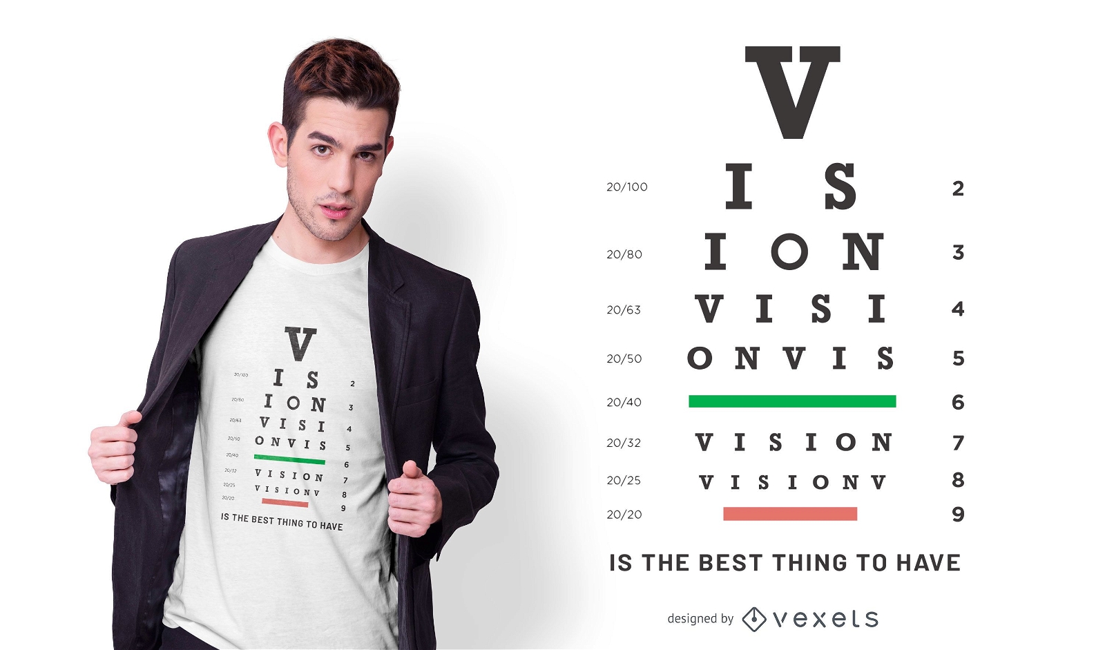 Vision eye chart t-shirt design