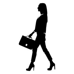 Geschäftsfrau, die Silhouette geht PNG-Design