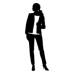 Lässige Posing-Silhouette der Geschäftsfrau PNG-Design