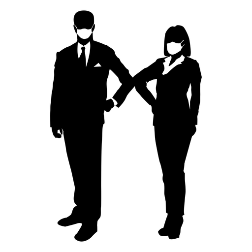 Businessmen face mask silhouette