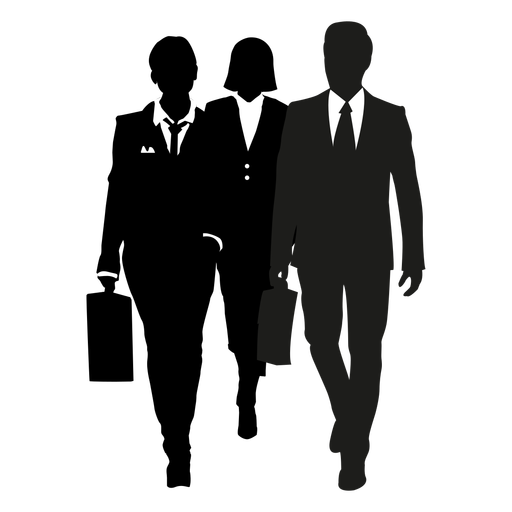 Business men walking silhouette