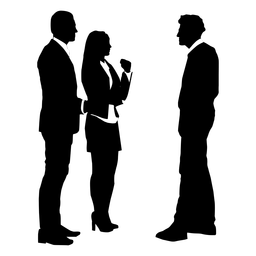 Geschäftsleute treffen Silhouette PNG-Design