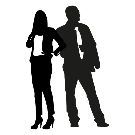 Business people pose silhouette PNG Design