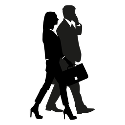 Businessmen walking silhouette PNG Design