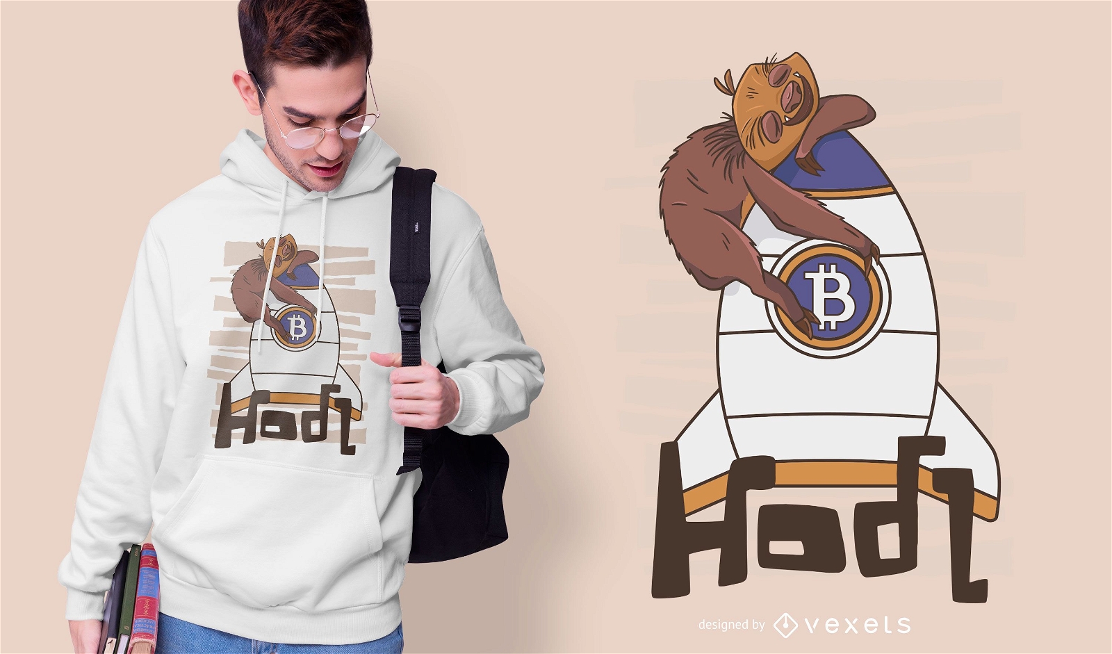 Crypto sloth t-shirt design