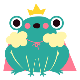Queen frog cute character PNG Design