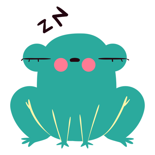 Sleepy frog cute character PNG Design