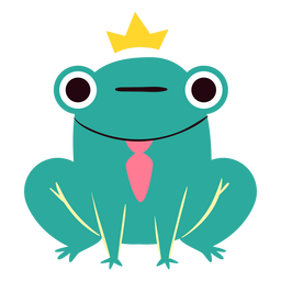 Lindo personaje de rana rey Transparent PNG
