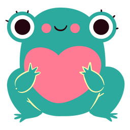 Carácter lindo del corazón de la rana Transparent PNG