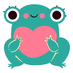 Froschherz niedlichen Charakter PNG-Design