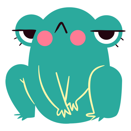 Angry frog cute character