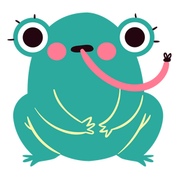 Lindo personaje de rana sorprendida Diseño PNG