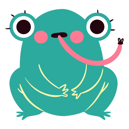 Lindo personaje de rana sorprendida