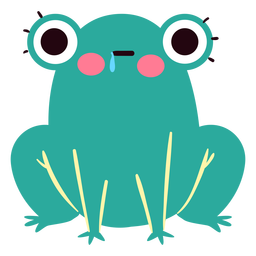 Hungry frog cute character PNG Design