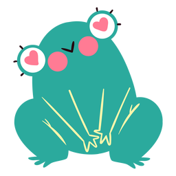 Loving frog character cute PNG Design