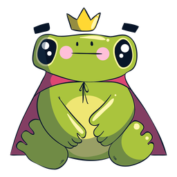 Ilustración de dibujos animados de rana rey Diseño PNG