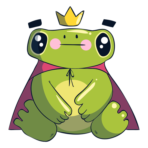 King frog cartoon illustration