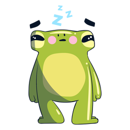 Ilustración de rana soñolienta