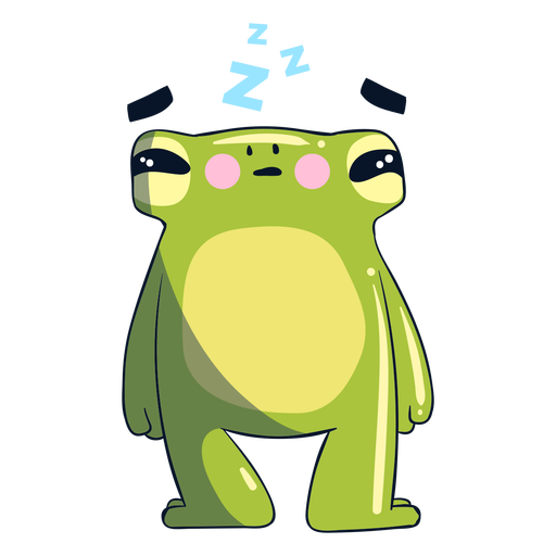 Sleepy frog illustration