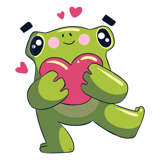 Frog in love illustration