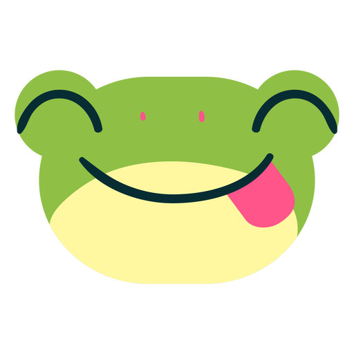 Cara de rana feliz Diseño PNG