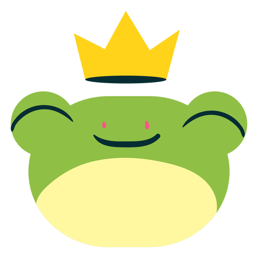 Cara de rana rey feliz Diseño PNG