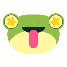 Excited face frog PNG Design